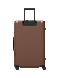 July Checked Plus 4-Wheel 77cm Large Suitcase - view 2, Dark Brown