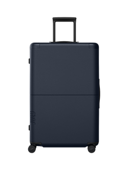 July Checked Plus 4-Wheel 77cm Large Suitcase, Navy