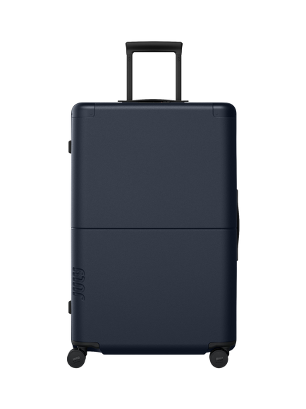 July Checked Plus 4-Wheel 77cm Large Suitcase, Navy
