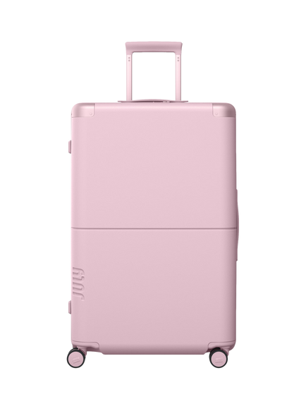 July Checked Plus 4-Wheel 77cm Large Suitcase, Blush Pink