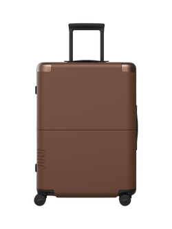 July Checked 4-Wheel 55cm Medium Suitcase, Dark Brown