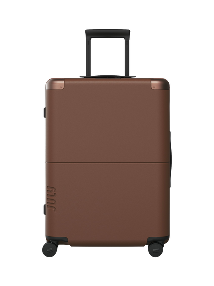 July Checked 4-Wheel 55cm Medium Suitcase, Dark Brown