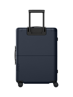July Checked Expandable 4-Wheel 66cm Medium Suitcase - view 2, Navy