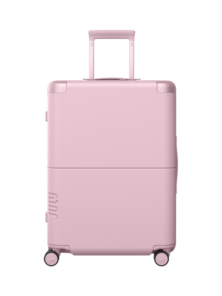 July Checked Expandable 4-Wheel 66cm Medium Suitcase, Blush Pink