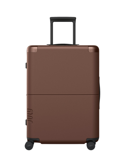 July Checked Expandable 4-Wheel 66cm Medium Suitcase, Dark Brown