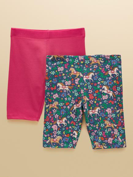 Joules Kids' Cycling Shorts, Pack of 2, Pink, Pink