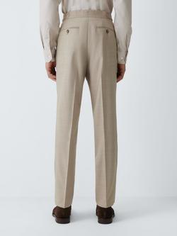 John Lewis Premium Sharkskin Wool Regular Fit Suit Trousers, Neutral - view 2, Neutral