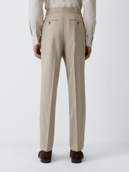 John Lewis Premium Sharkskin Wool Regular Fit Suit Trousers, Neutral - view 2, Neutral