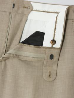 John Lewis Premium Sharkskin Wool Regular Fit Suit Trousers, Neutral - view 2, Neutral