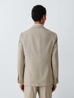 John Lewis Premium Sharkskin Wool Regular Fit Suit Jacket, Neutral, Neutral