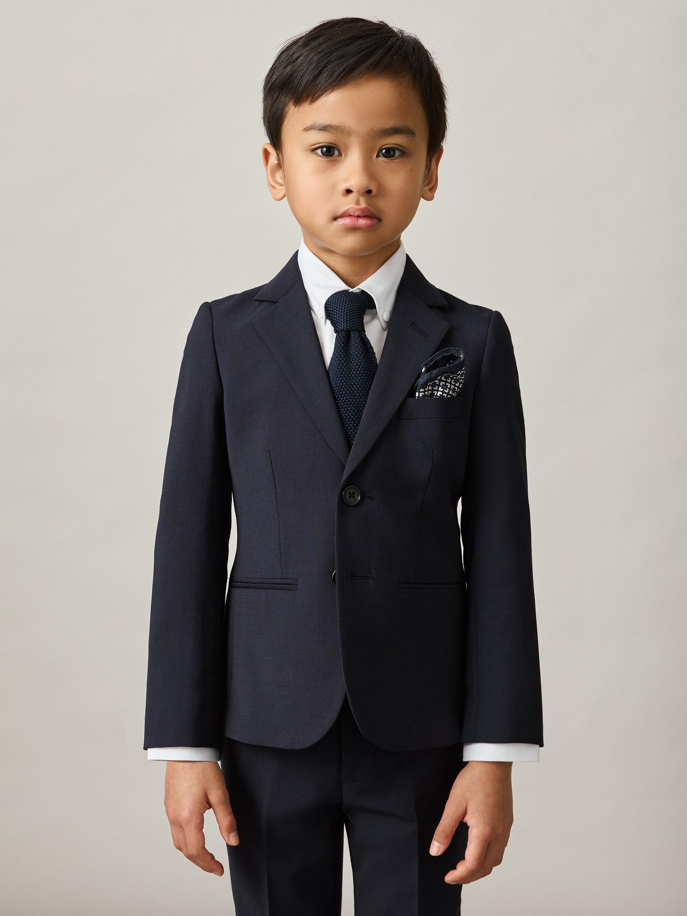 Product image 1 of 4, which shows Reiss Kids' Hope Wool Blend Blazer, Navy, 9-10 years