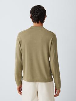 J.Lewis Merino Wool Blend Polo Shirt - view 2, Light Olive