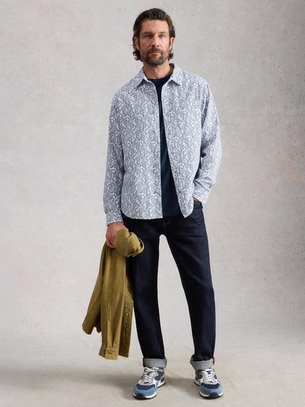 White Stuff Finsbury Cotton Regular Fit Floral Shirt, White/Multi, White/Multi