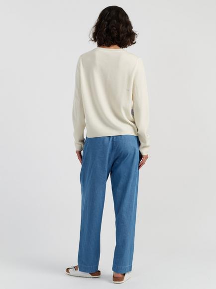 Chinti & Parker Argyle Wool Rich Jumper, Cream - view 2, Cream