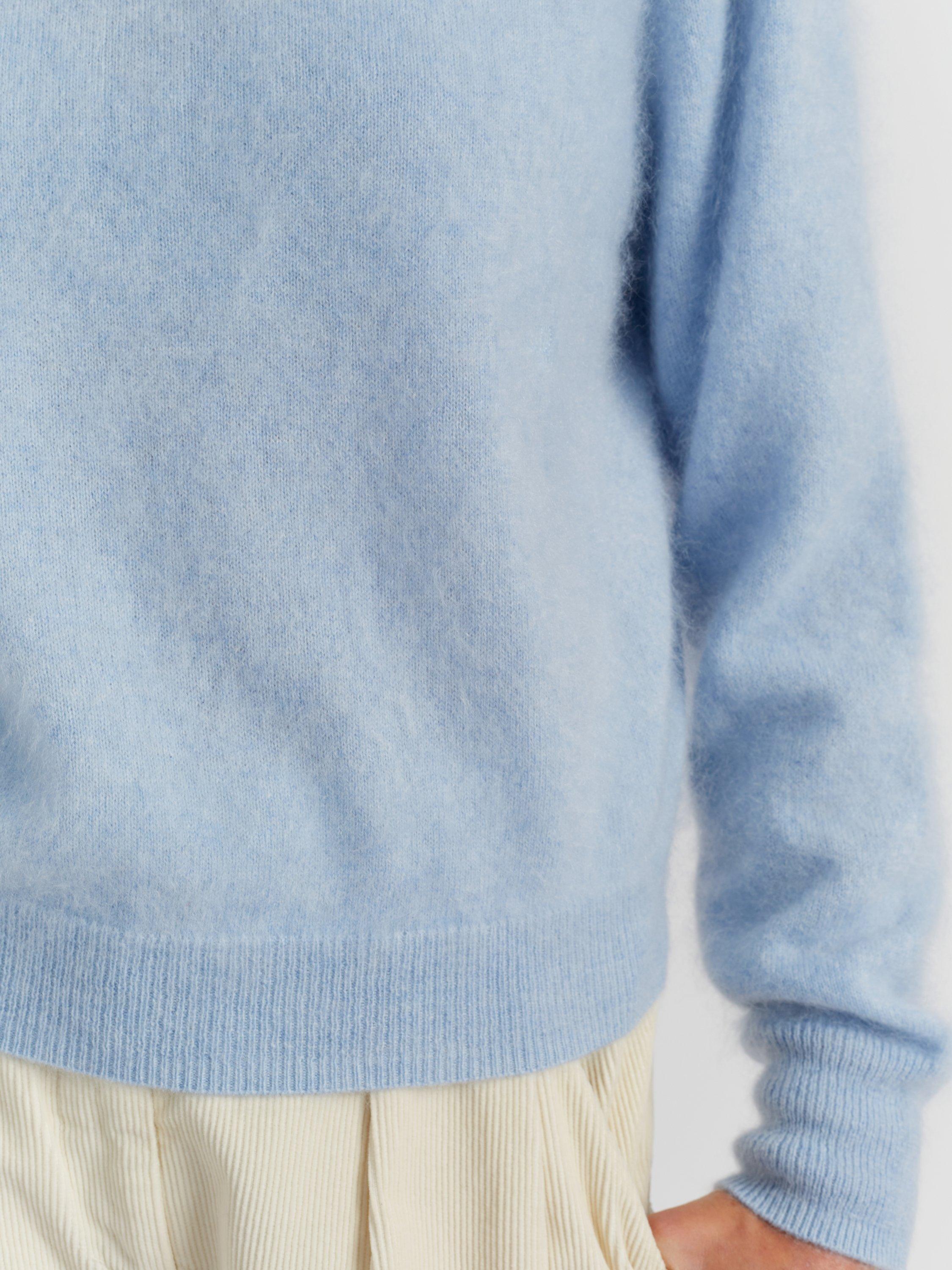 Product image 5 of 5, which shows Chinti & Parker Crew Neck Pure Brushed Cashmere Jumper, Baby Blue, XS