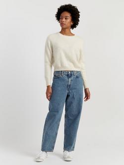 Chinti & Parker Crew Neck Pure Brushed Cashmere Jumper, Cream