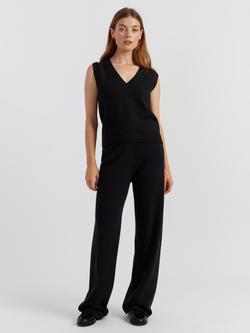 Chinti & Parker Pure Cloud Cashmere Tank Top, Black, Black