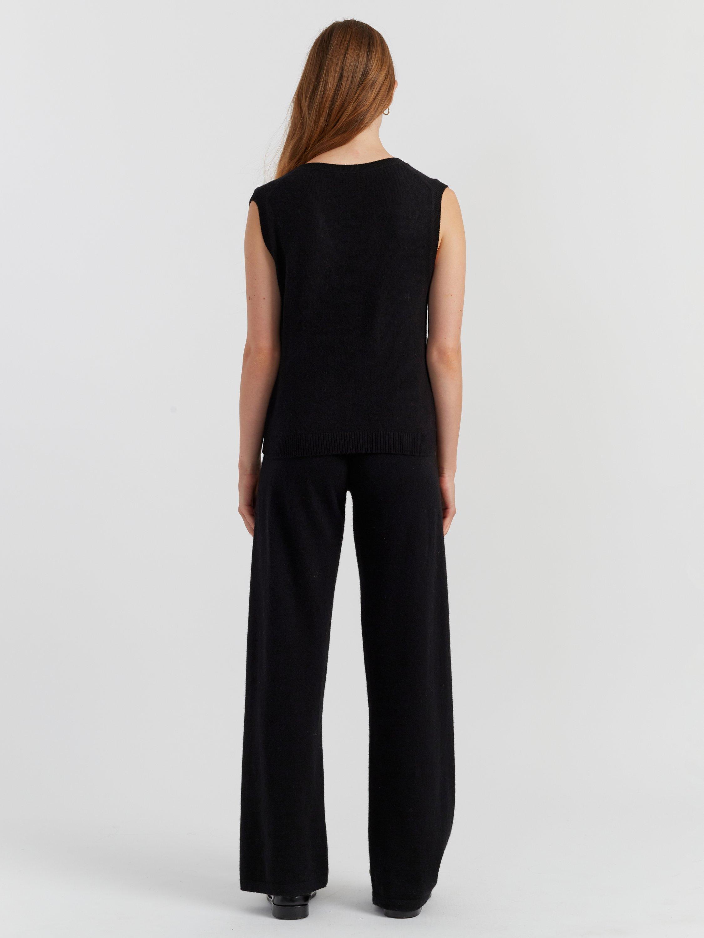 Product image 2 of 4, which shows Chinti & Parker Pure Cloud Cashmere Tank Top, Black, XS
