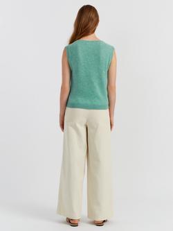 Chinti & Parker Pure Cloud Cashmere Tank Top, Spearmint Melange - view 2, Spearmint Melange
