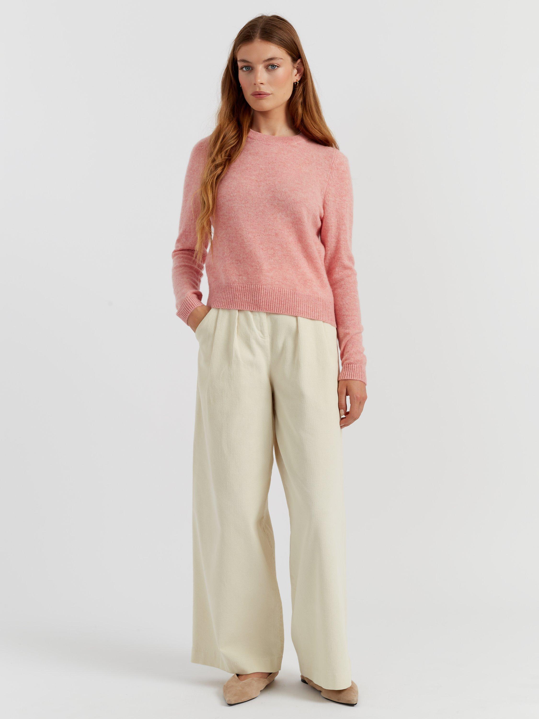 Product image 1 of 5, which shows Chinti & Parker Pure Cashmere Cloud Crew Neck Jumper, Pink Marl, XS