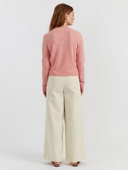 Chinti & Parker Pure Cashmere Cloud Crew Neck Jumper - view 2, Pink Marl