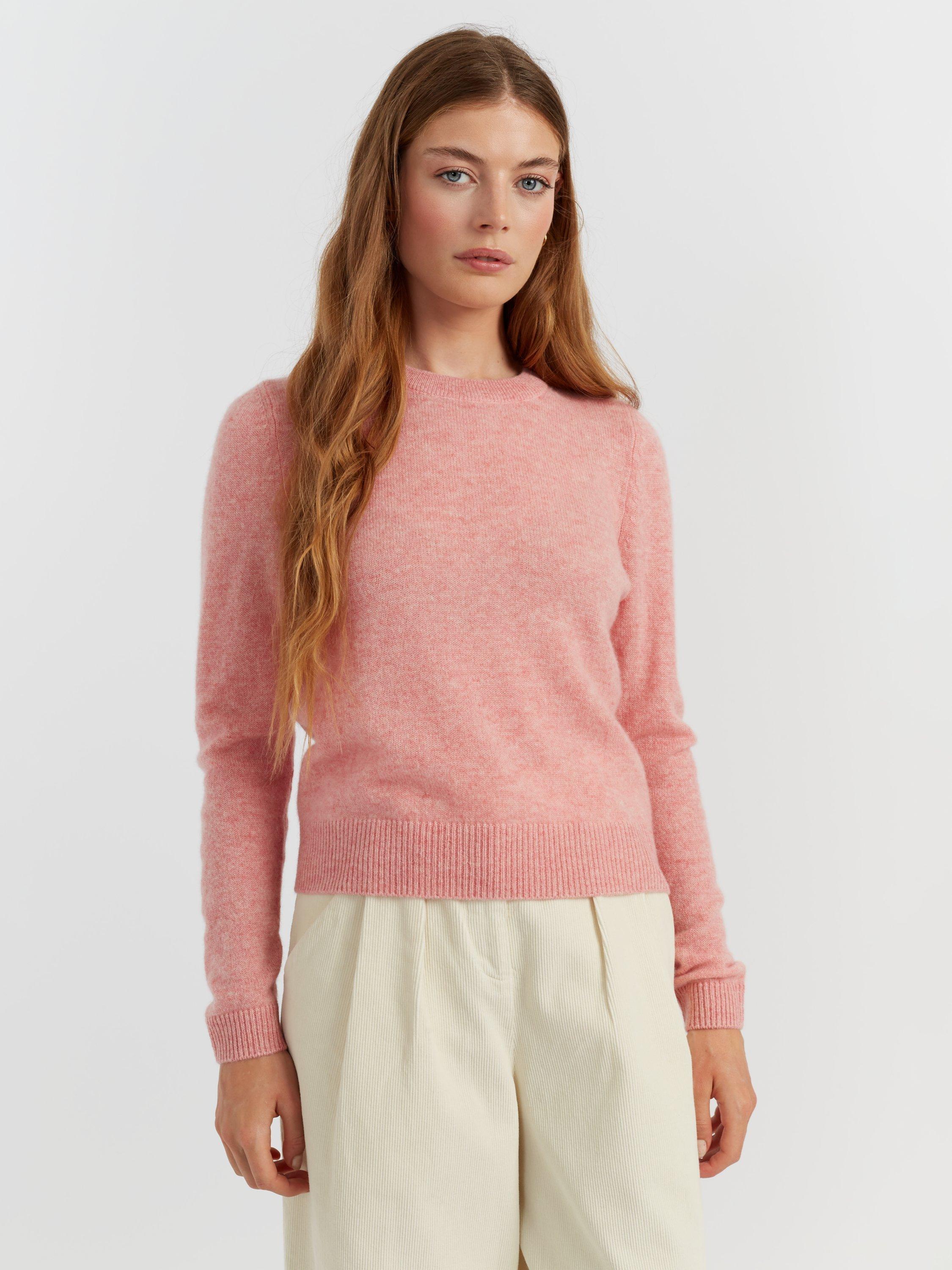 Product image 3 of 5, which shows Chinti & Parker Pure Cashmere Cloud Crew Neck Jumper, Pink Marl, XS