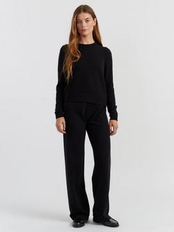 Chinti & Parker Pure Cashmere Cloud Crew Neck Jumper, Black