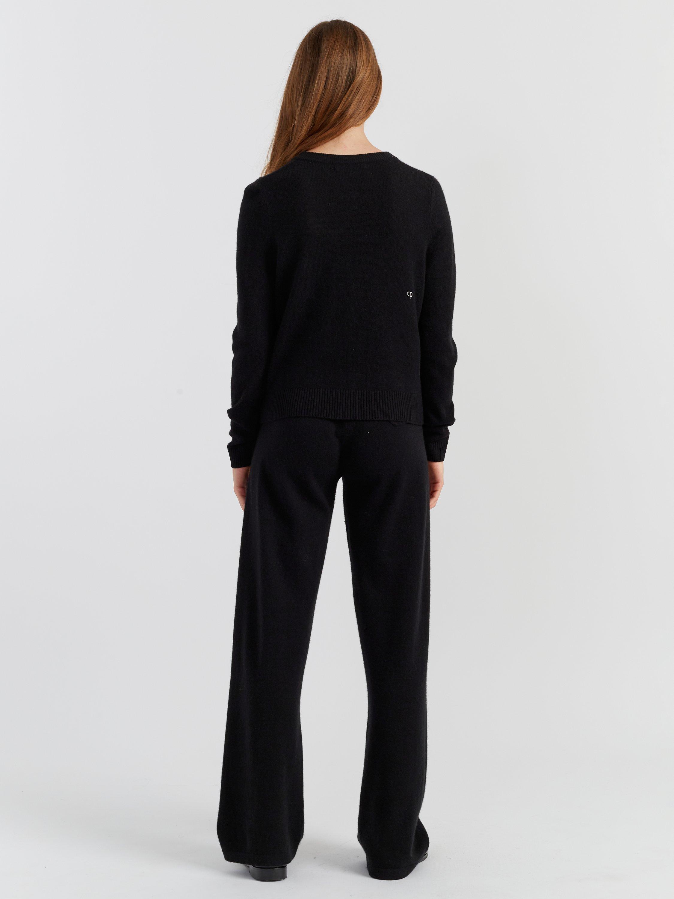 Product image 2 of 4, which shows Chinti & Parker Pure Cashmere Cloud Crew Neck Jumper, Black, XS