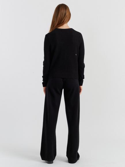 Chinti & Parker Pure Cashmere Cloud Crew Neck Jumper - view 2, Black