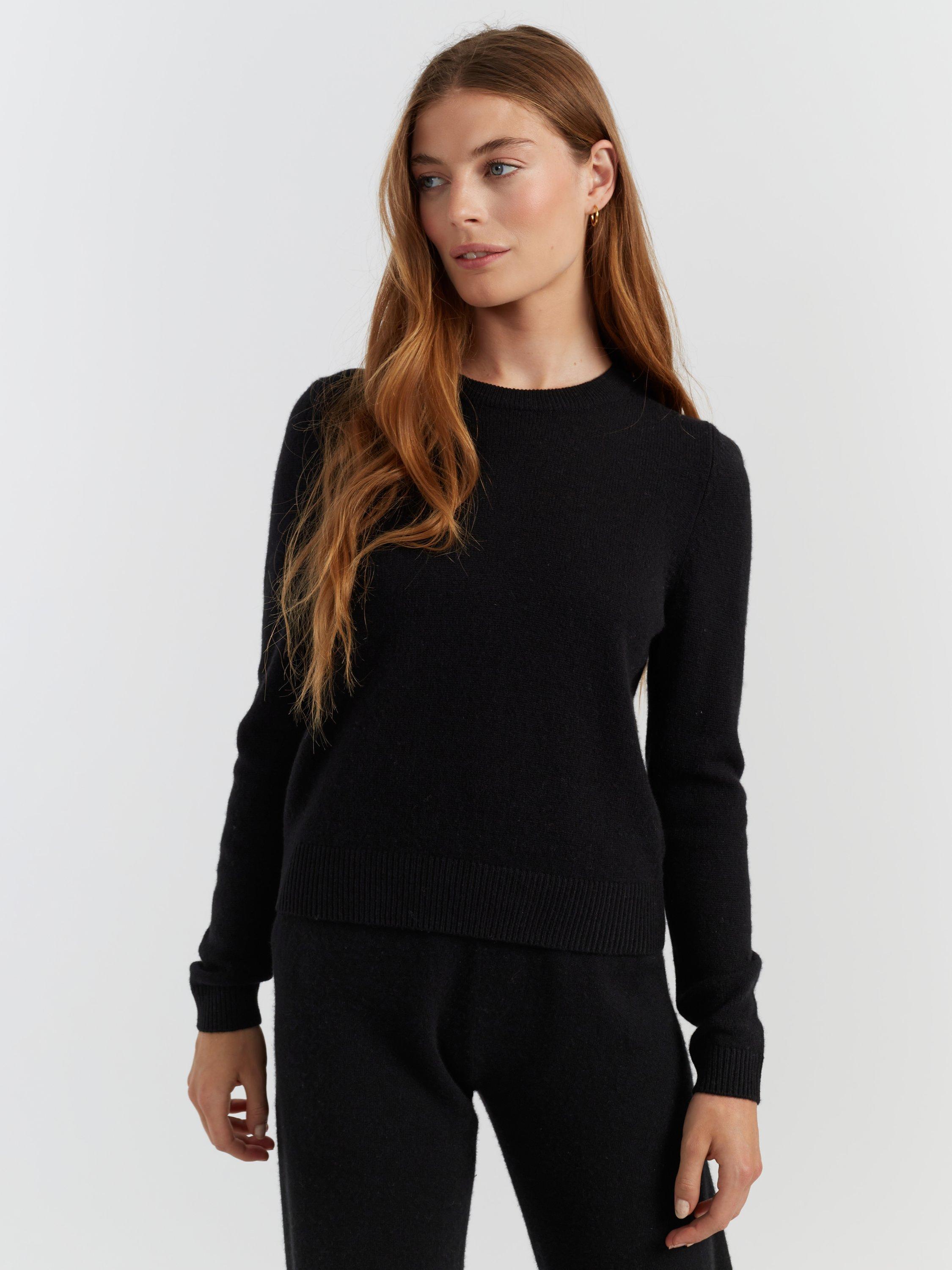 Product image 3 of 4, which shows Chinti & Parker Pure Cashmere Cloud Crew Neck Jumper, Black, XS