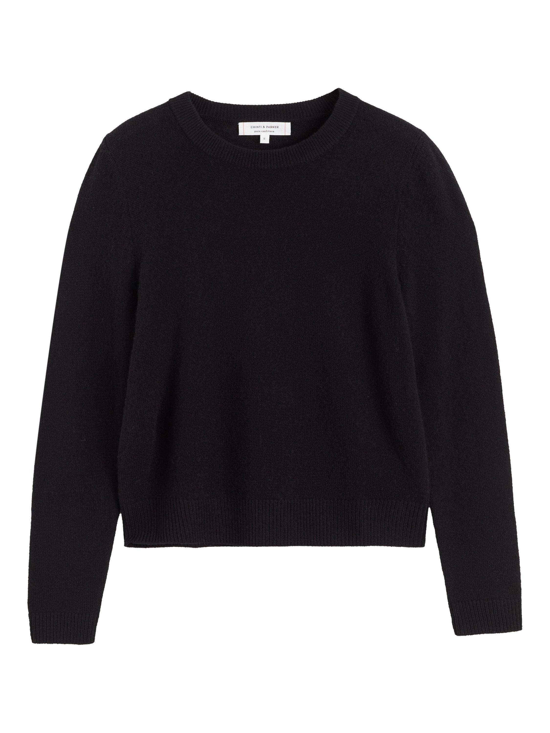 Product image 4 of 4, which shows Chinti & Parker Pure Cashmere Cloud Crew Neck Jumper, Black, XS