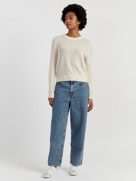 Chinti & Parker Pure Cashmere Cloud Crew Neck Jumper, Cream