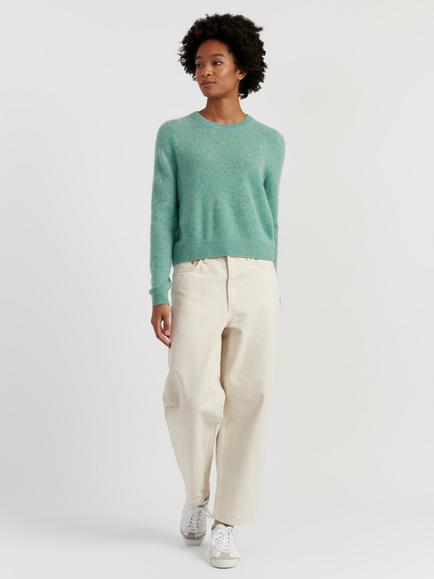Chinti & Parker Pure Cashmere Cloud Crew Neck Jumper, Spearmint Melange