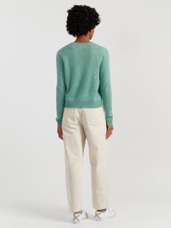 Chinti & Parker Pure Cashmere Cloud Crew Neck Jumper - view 2, Spearmint Melange