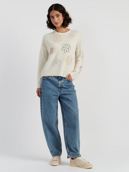 Chinti & Parker Garden Flowers Wool Rich Jumper, Cream, Cream
