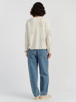 Chinti & Parker Garden Flowers Wool Rich Jumper, Cream - view 2, Cream