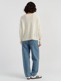 Chinti & Parker Crew Neck Relaxed Wool Rich Jumper, Cream - view 2, Cream