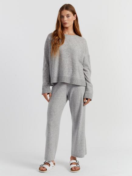 Chinti & Parker Crew Neck Relaxed Wool Rich Jumper, Light Grey, Light Grey