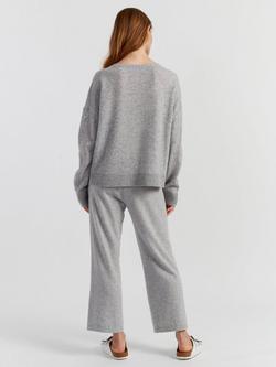 Chinti & Parker Crew Neck Relaxed Wool Rich Jumper, Light Grey - view 2, Light Grey