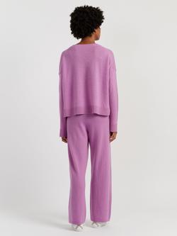 Chinti & Parker Crew Neck Relaxed Wool Rich Jumper, Lilac - view 2, Lilac