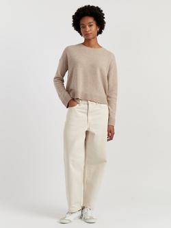 Chinti & Parker Crew Neck Relaxed Wool Rich Jumper, Soft Oat, Soft Oat