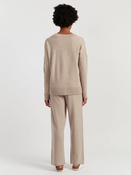 Chinti & Parker Slouchy Wool Rich Jumper - view 2, Soft Oat
