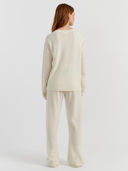Chinti & Parker Miffy Peak Wool Rich Jumper - view 2, Cream