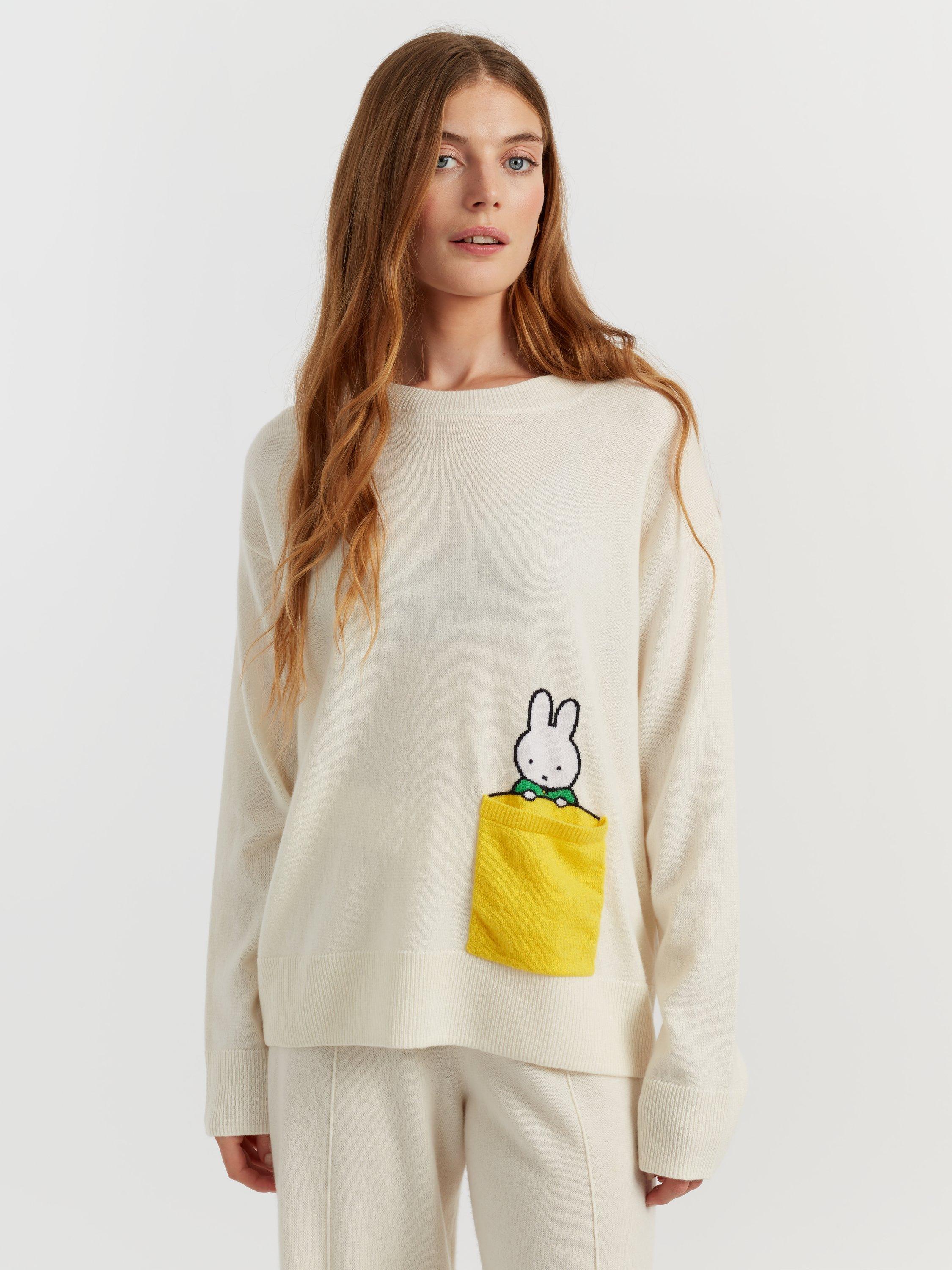 Product image 3 of 4, which shows Chinti & Parker Miffy Peak Wool Rich Jumper, Cream, XS
