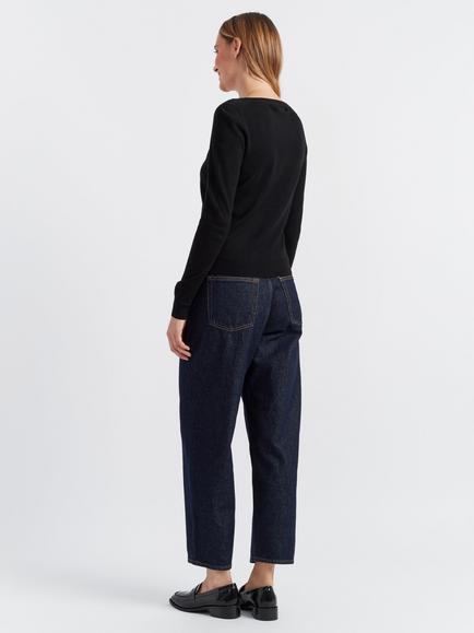 Chinti & Parker Scoop Neck Pure Wool Jumper - view 2, Black