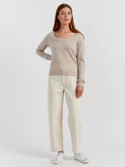 Chinti & Parker Scoop Neck Pure Wool Jumper, Oatmeal