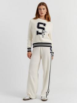Chinti & Parker Snoopy Varsity Jumper, Cream