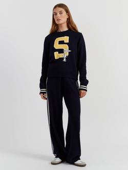 Chinti & Parker Snoopy Varsity Jumper, Navy