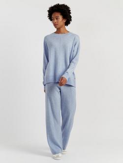 Chinti & Parker Wool Rich Slouchy Round Neck Sweater, Baby Blue