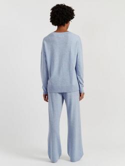 Chinti & Parker Wool Rich Slouchy Round Neck Sweater - view 2, Baby Blue